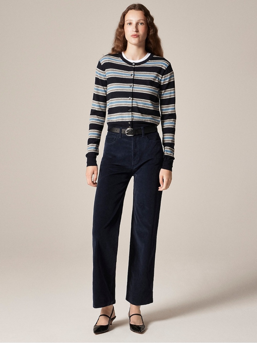 J Crew Navy Straight Leg Cords, size 6